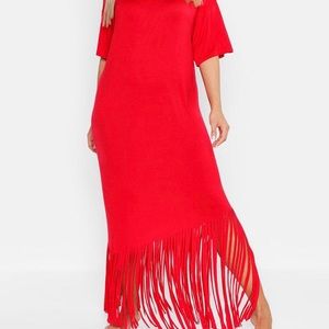 Fringe knit dress
